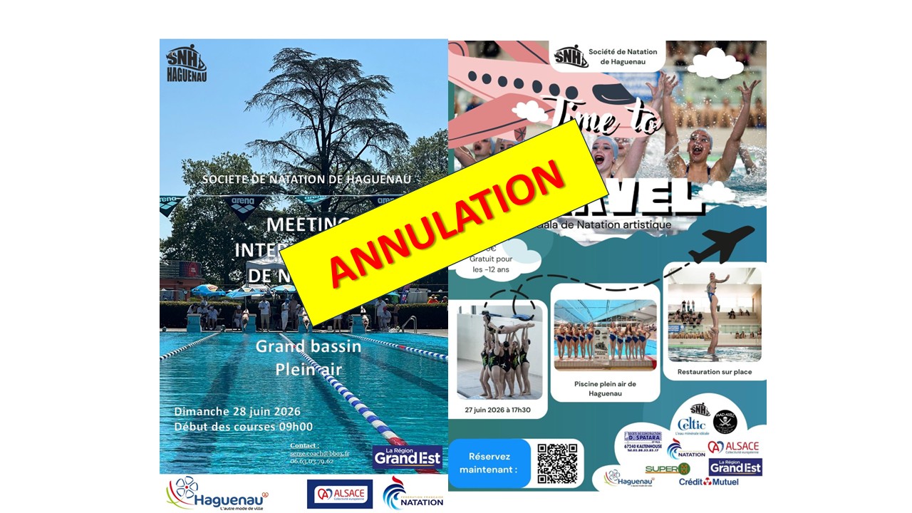ANNULATION DU GALA ET DU MEETING !